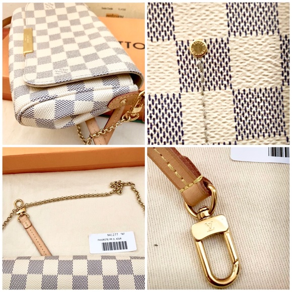 💯LOUIS VUITTON Damier Azur Canvas Favorite PM Bag - Picture 7 of 8